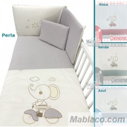 Colcha Edredón Cuna + Chichonera + Cojín Elefante 4 colores