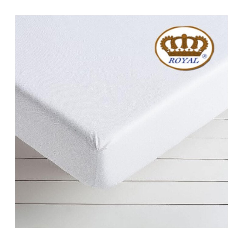 Sábana Bajera Blanca 100 Algodón Largo Especial 200 cm. y altura hasta 10 cm.144 hilos Royal Sábana Bajera Blanca 100 Algodón Largo Especial 200 cm. y altura hasta 10 cm.144 hilos Royal