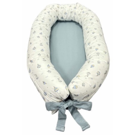 Cojín Nido Bebé Globos Azul Denenes