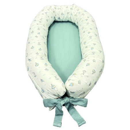 Cojín Nido Bebé Globos Verde Denenes