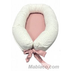 Cojín Nido Bebé Florecitas Rosa Denenes