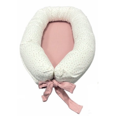 Cojín Nido Bebé Florecitas Rosa Denenes