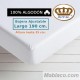 Sábana Bajera 100 Algodón Largo Especial 190 cm. y altura hasta 35 cm. 144 hilos Royal
