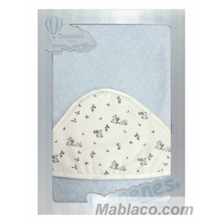 Capa de Baño Conejos Azul