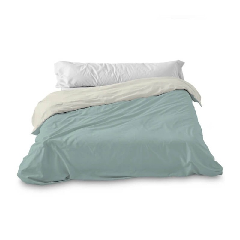 Funda Nórdica Lisa 100% Algodón Agua-Crema Anverso