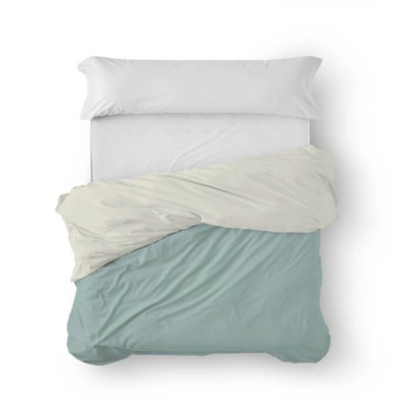 Funda Nórdica Lisa 100% Algodón Agua-Crema Anverso