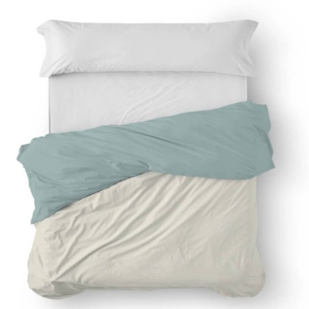 Funda Nórdica Lisa 100% Algodón Agua-Crema Reverso