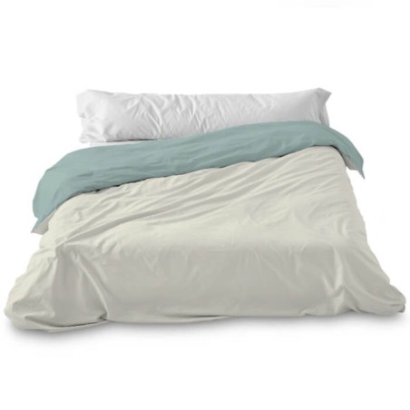 Funda Nórdica Lisa 100% Algodón Agua-Crema Reverso