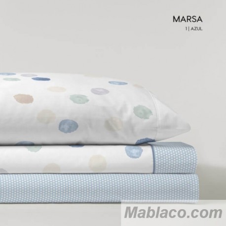 Juego de Sábanas Coralina Marsa Azul Kabely