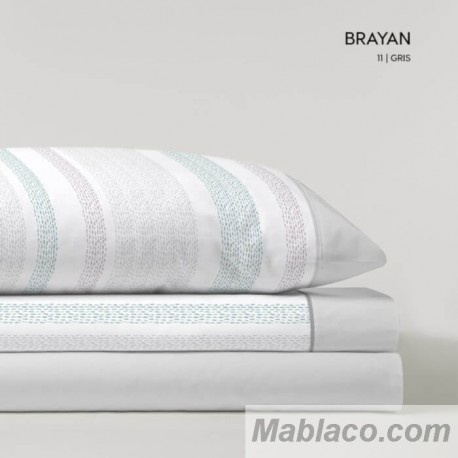 Juego de Sábanas Franela de Algodón Brayan Gris D'art