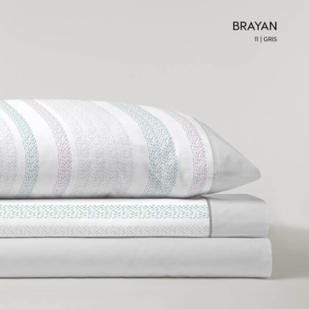 Juego de Sábanas Franela de Algodón Brayan Gris D'art