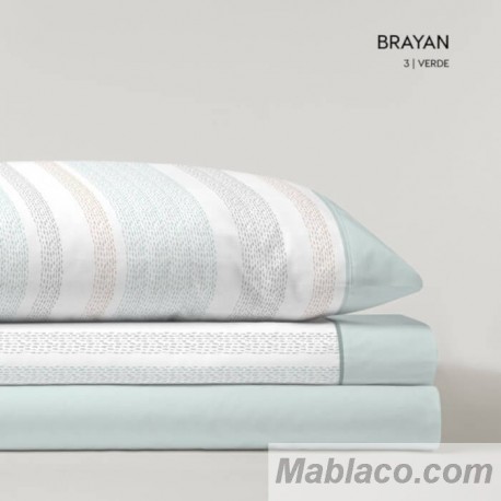 Juego de Sábanas Franela de Algodón Brayan Verde D'art