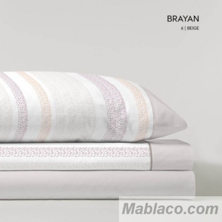 Juego de Sábanas Franela de Algodón Brayan Beige D'art