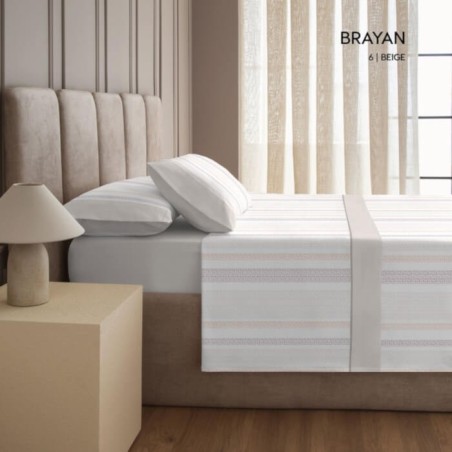 Juego de Sábanas Franela de Algodón Brayan Beige D'art
