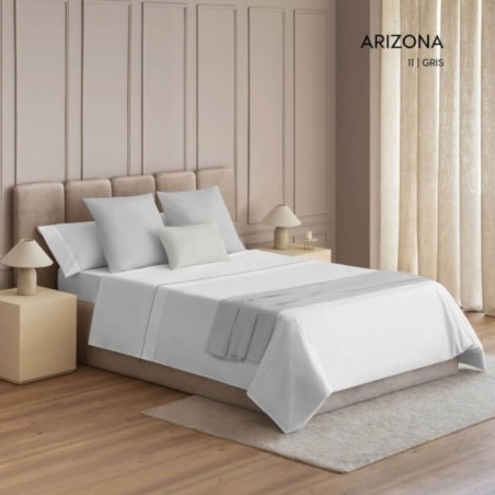 Juego de Sábanas Franela de Algodón Arizona Gris D'art