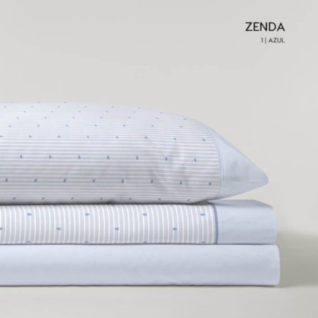 Juego de Sábanas Franela de Algodón Zenda Azul D'art