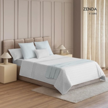Juego de Sábanas Franela de Algodón Zenda Gris D'art