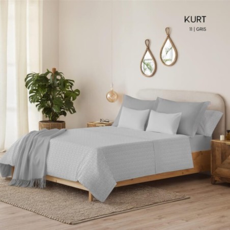 Juego de Sábanas Microlina Kurt Gris
