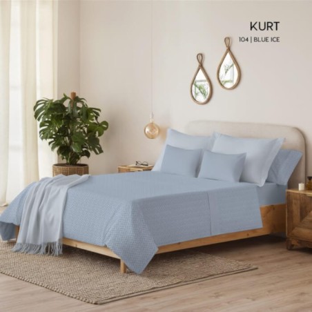 Juego de Sábanas Microlina Kurt Blue Ice Serena