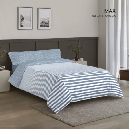 Juego Funda Nórdica Reversible Max Azul Oceano Anverso Pasata