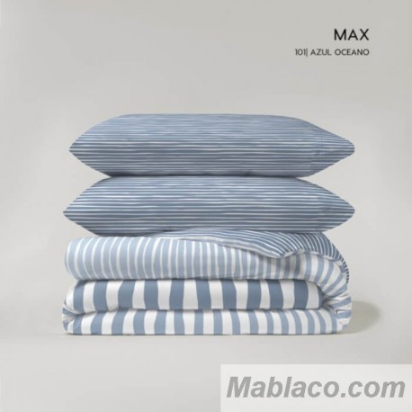 Juego Funda Nórdica Reversible Max Azul Oceano Anverso Pasata