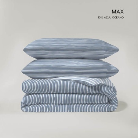 Juego Funda Nórdica Reversible Max Azul Oceano Reverso