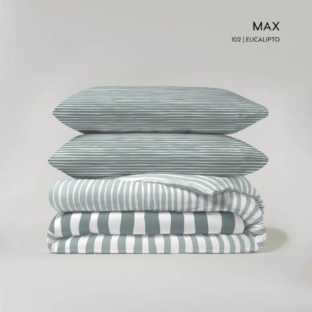 Juego Funda Nórdica Reversible Max Eucalipto Anverso