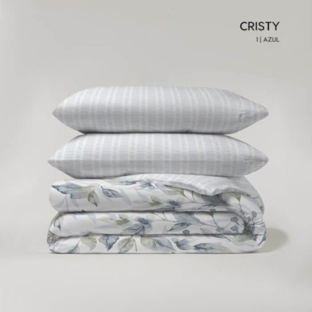 Juego Funda Nórdica Reversible Cristy Azul Anverso
