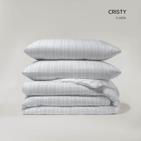 Juego Funda Nórdica Reversible Cristy Azul Reverso