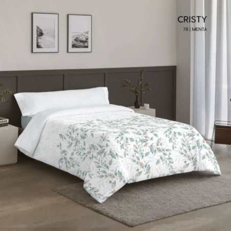 Juego Funda Nórdica Reversible Cristy Menta Anverso