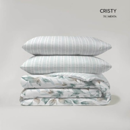 Juego Funda Nórdica Reversible Cristy Menta Anverso