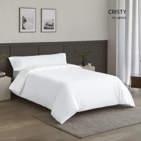 Juego Funda Nórdica Reversible Cristy Menta Reverso