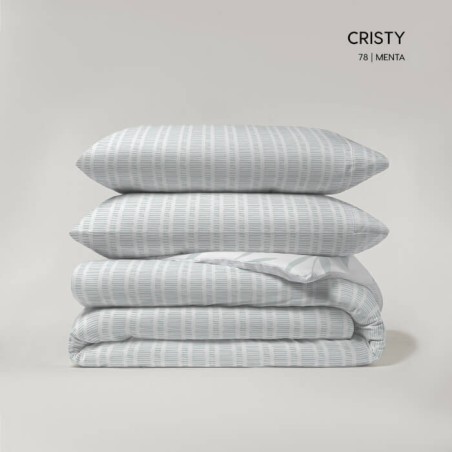 Juego Funda Nórdica Reversible Cristy Menta Reverso