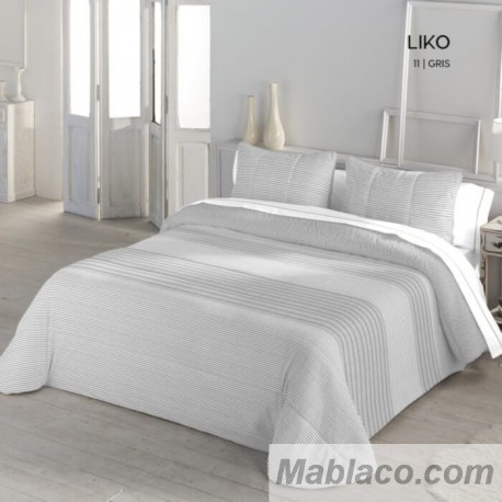 Edredón Comforter Liko Gris Sedalina reverso Borreguillo Sherpa