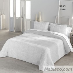 Edredón Comforter Kuo Gris Sedalina reverso Borreguillo Sherpa