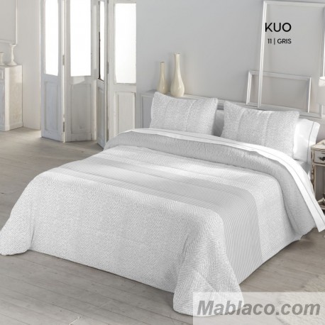 Edredón Comforter Kuo Gris Sedalina reverso Borreguillo Sherpa