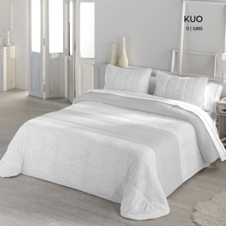 Edredón Comforter Kuo Gris Sedalina reverso Borreguillo Sherpa