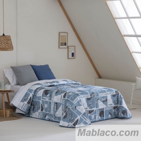Edredón Comforter Planet reverso Borreguillo Sherpa Confecciones Paula