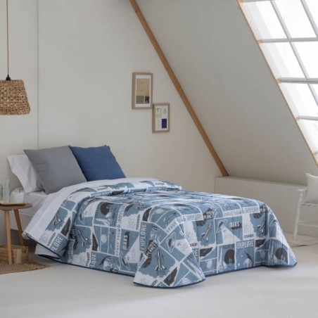 Edredón Comforter Planet reverso Borreguillo Sherpa Confecciones Paula