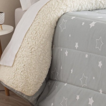 Edredón Comforter Noche Turquesa reverso Borreguillo Sherpa Confecciones Paula