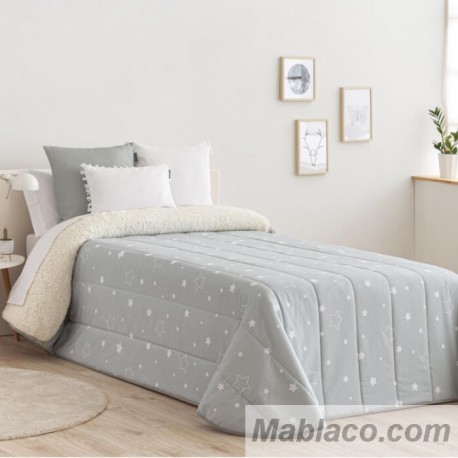 Edredón Comforter Noche Turquesa reverso Borreguillo Sherpa Confecciones Paula