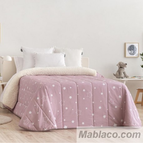 Edredón Comforter Noche Rosa reverso Borreguillo Sherpa Confecciones Paula
