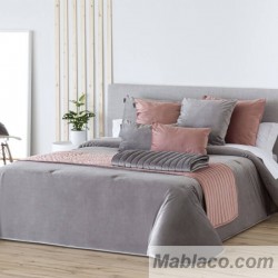Edredón Comforter Velvet Terciopelo Liso Gris Confecciones Paula