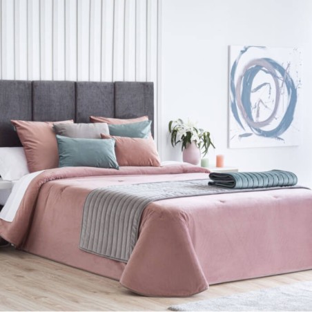 Edredón Comforter Velvet Terciopelo Liso Rosa Confecciones Paula