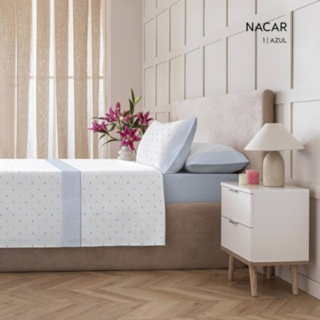 Juego de Sábanas Nacar Azul Kabely