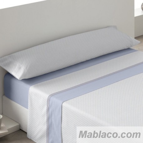 Juego de Sábanas Coralina Madrid Motitas Azul