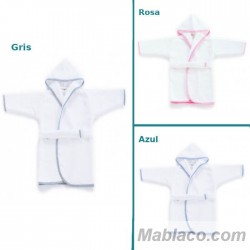 Albornoz Bebe y Niño Blanco con Ribete 3 colores