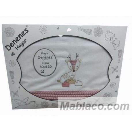 Juego Sábanas Franela Ciervo Maquillaje 100% Algodón
