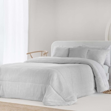 Edredón Comforter Reversible Lina Gris Fundeco Reverso