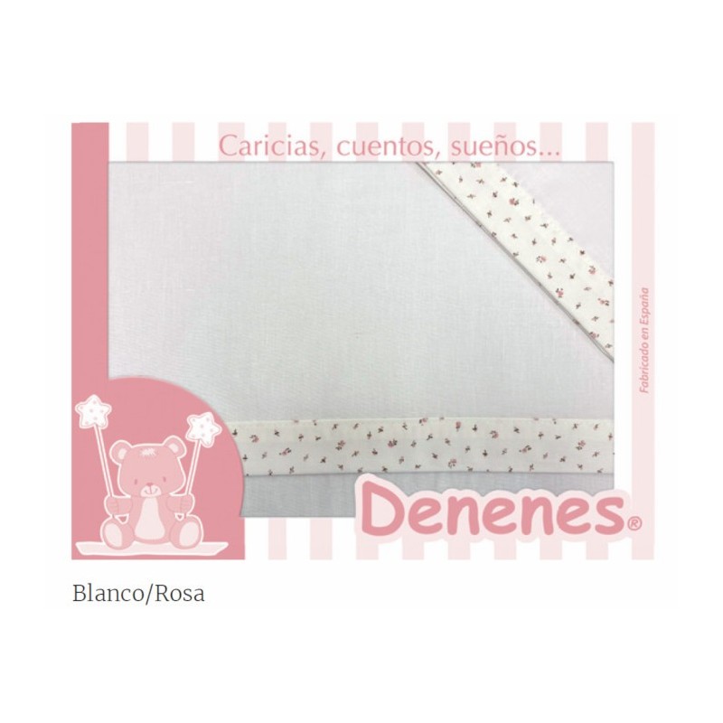 Juego Sábanas Franela Algodón Florecitas Rosa Denenes